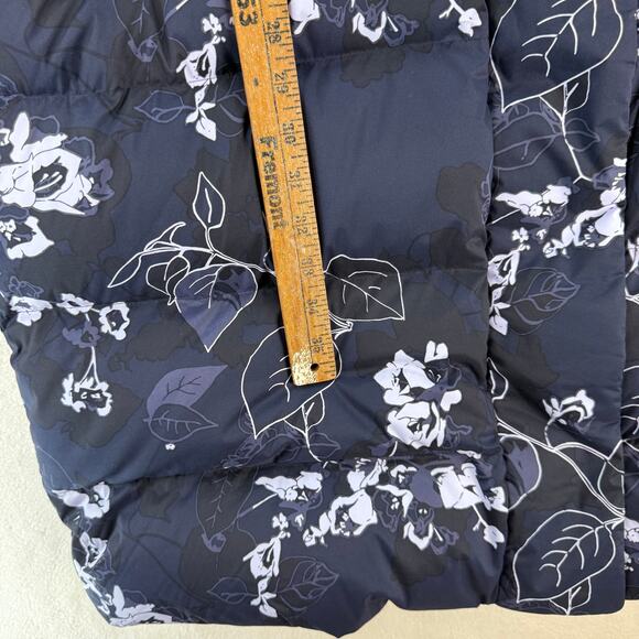COLUMBIA WOMEN'S PLUS 1X/XL BOUNDLESS DAYS NAVY FLORAL PRINT LONG DOWN JACKET - Picture 4 of 8